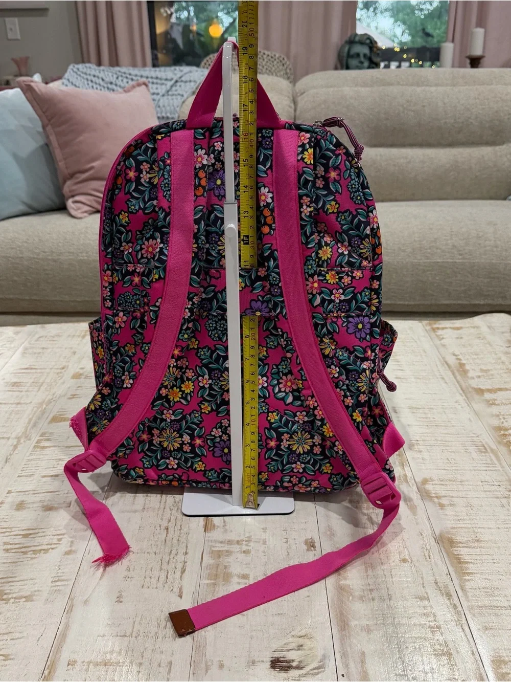 Vera Bradley Lighten Up Grand Backpack Pink Kaleidoscope Rosettes Hot Pink Bag